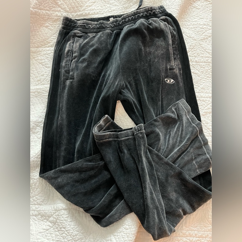 Diesel Black Velour sweatpants P-Zampband - Picture 8 of 8